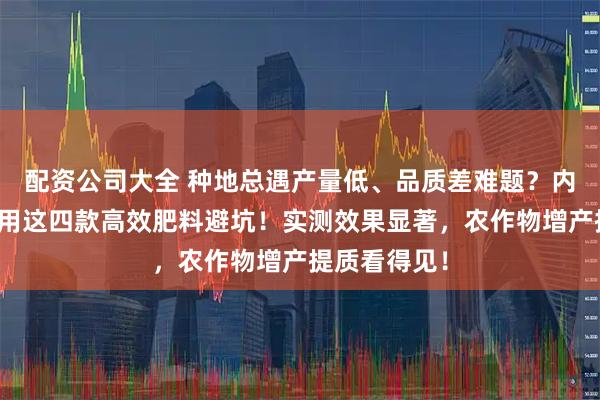 配资公司大全 种地总遇产量低、品质差难题？内行老农都在用这四款高效肥料避坑！实测效果显著，农作物增产提质看得见！